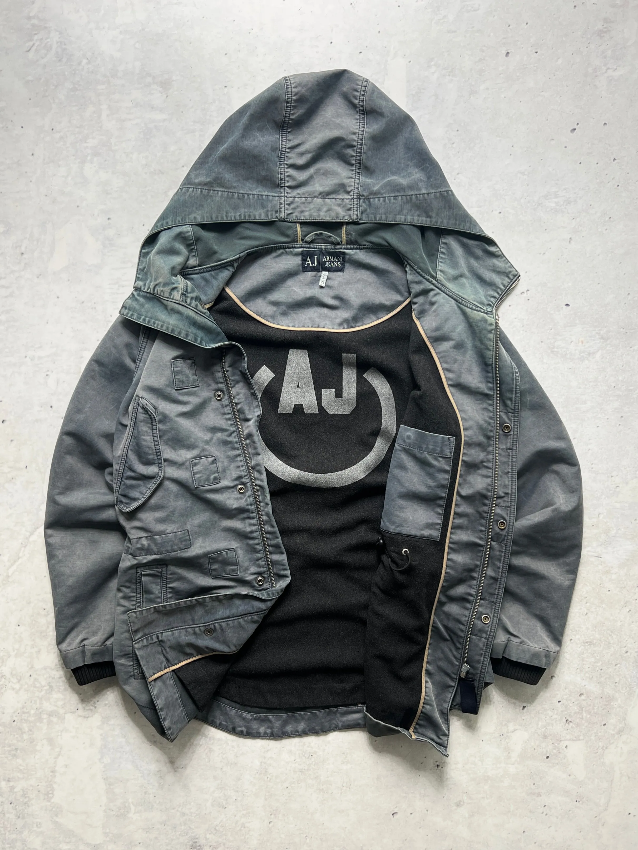 90's Armani Jeans Multi Pocket Parka Jacket (L)