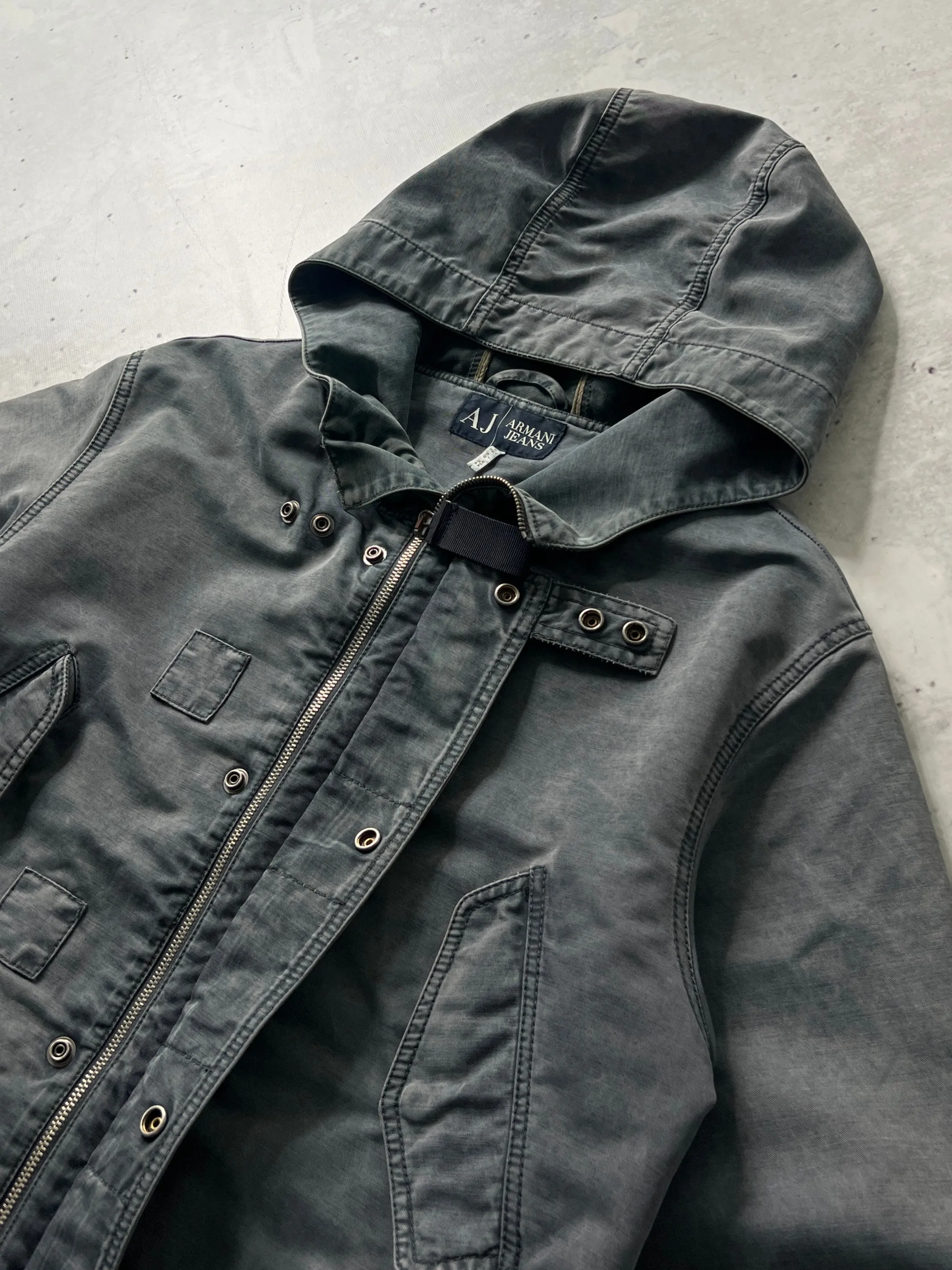 90's Armani Jeans Multi Pocket Parka Jacket (L)