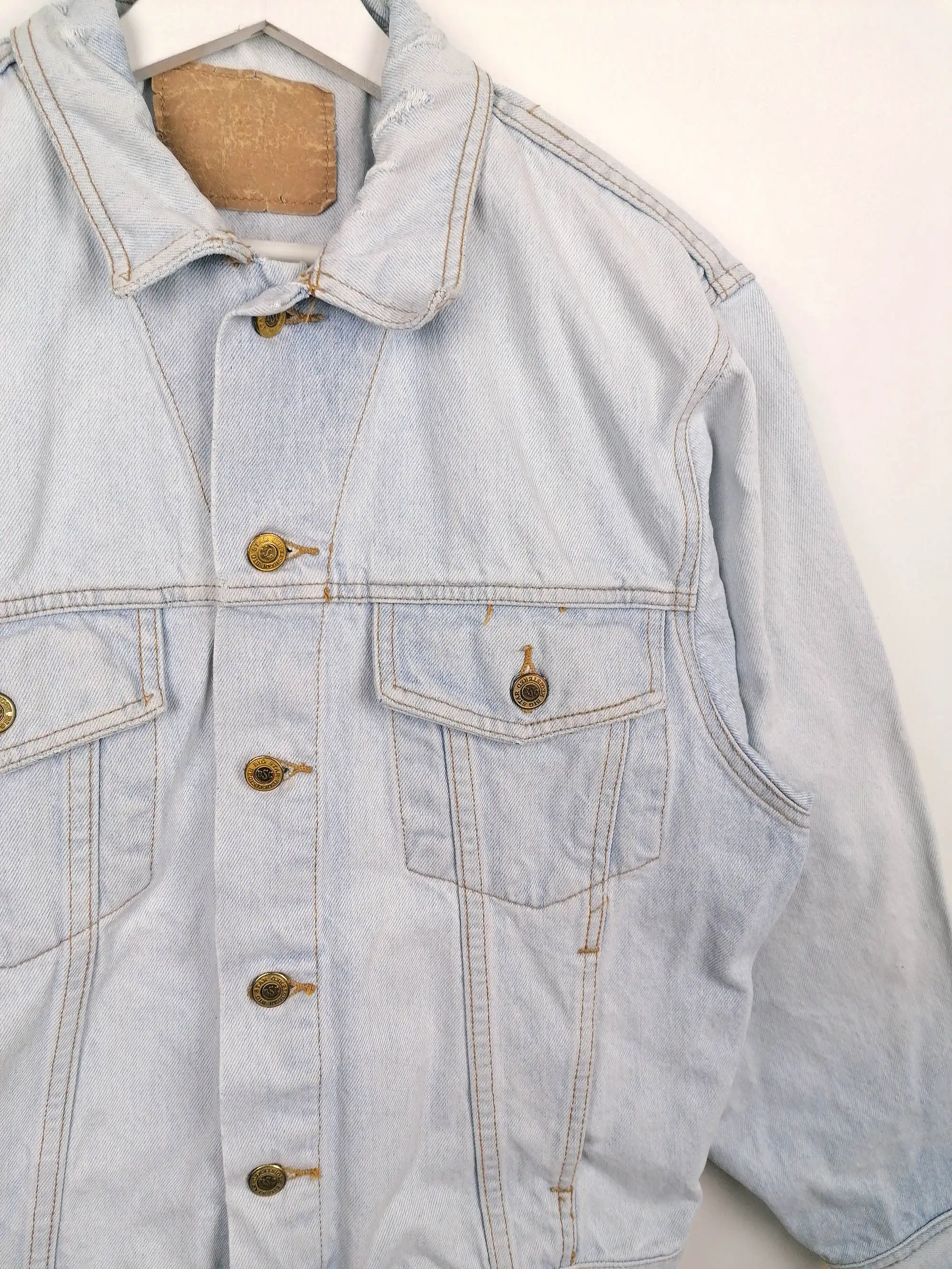 90's BIG STAR Faded Denim Oversized Jacket - size S-M