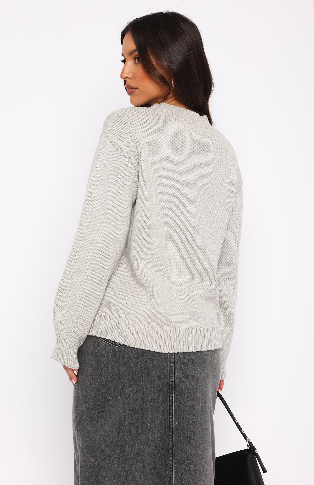 All I Need To Hear Knit Sweater Grey