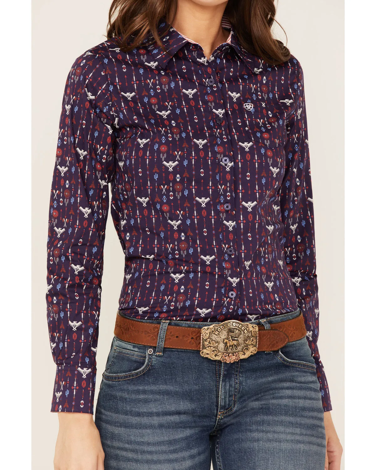 Ariat Women's R.E.A.L. Southwestern Print Long Sleeve Kirby Stretch Button-Down Shirt