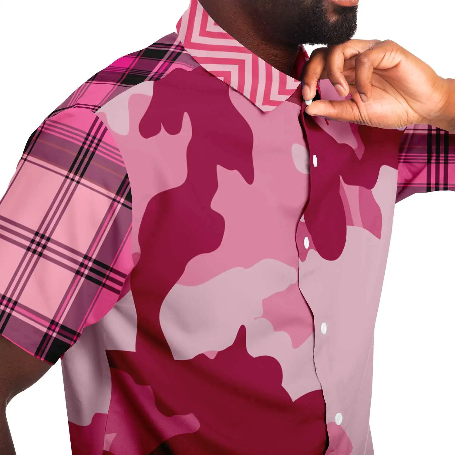 Art of War Short Sleeve Camo Button Down Shirt