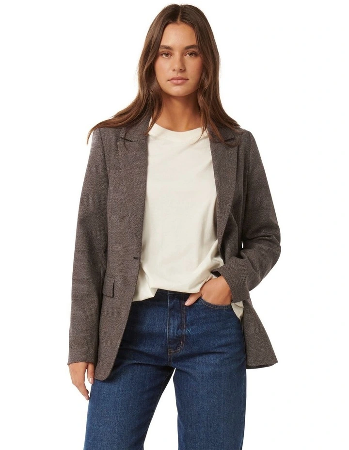 Ava Single Breasted Blazer in Grey