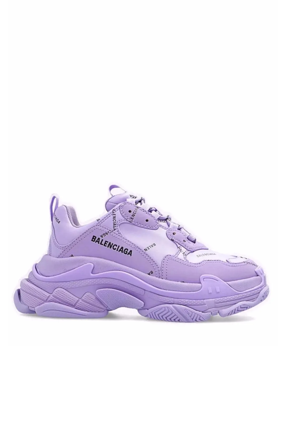 Balenciaga Triple S Sneakers Purple Allover Logo