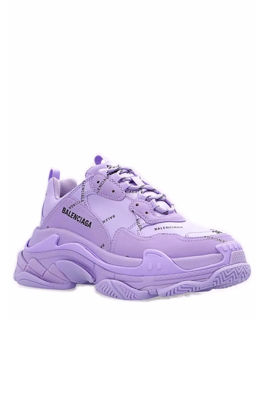 Balenciaga Triple S Sneakers Purple Allover Logo