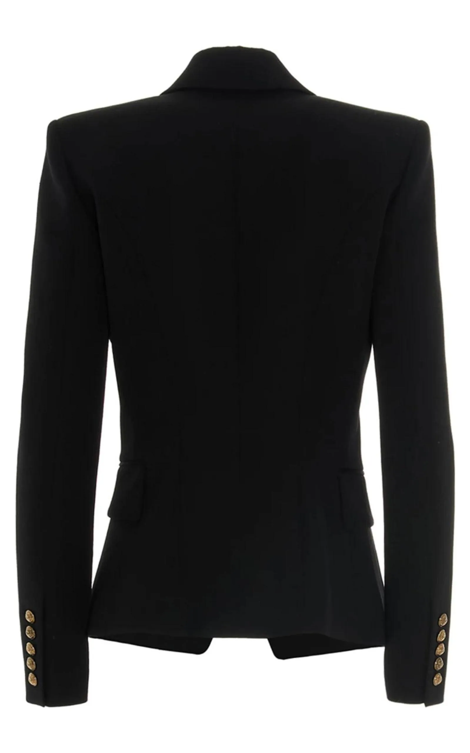 Black Wool Classic Double-Breasted Blazer