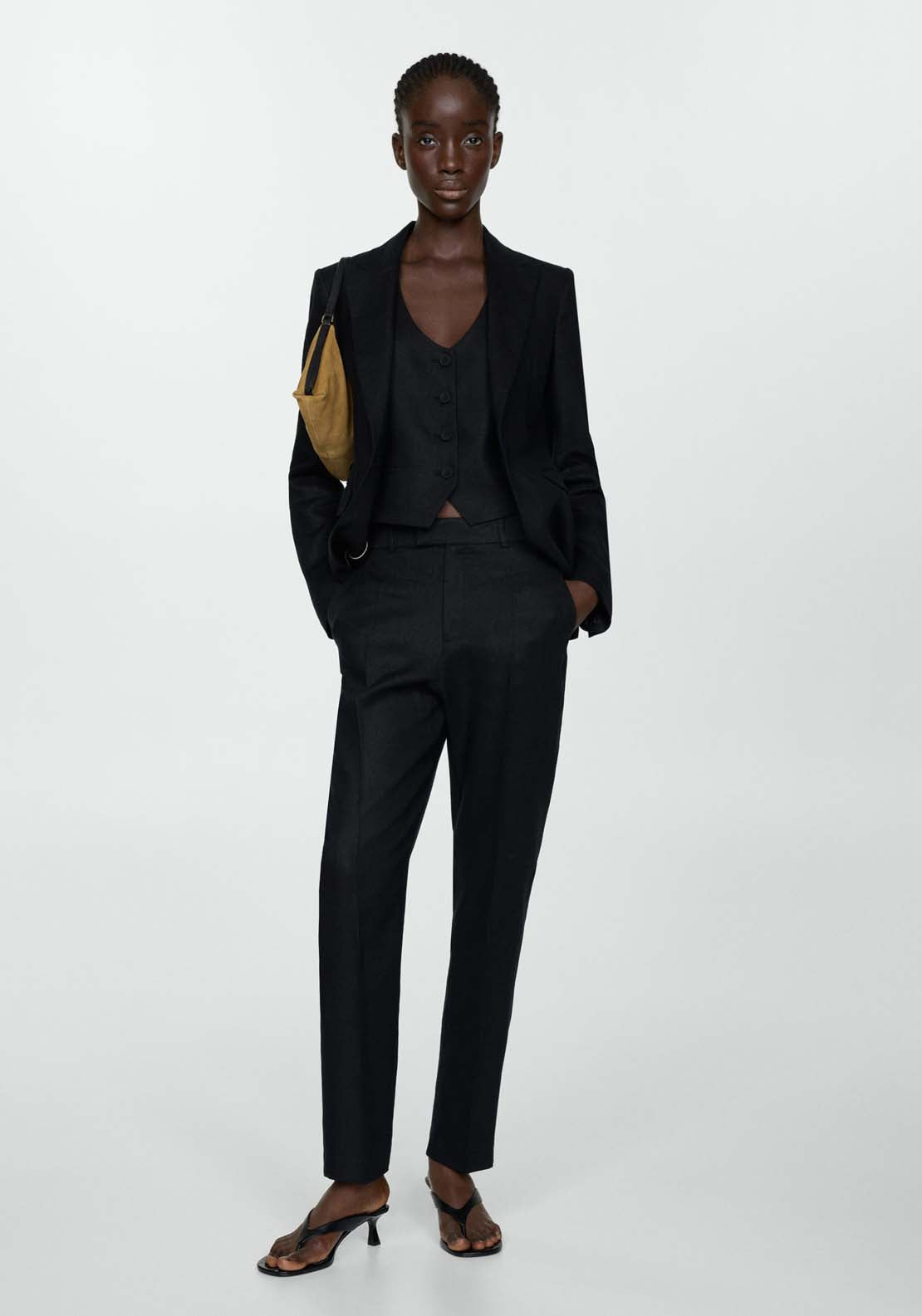 Blazer suit 100% linen - Black