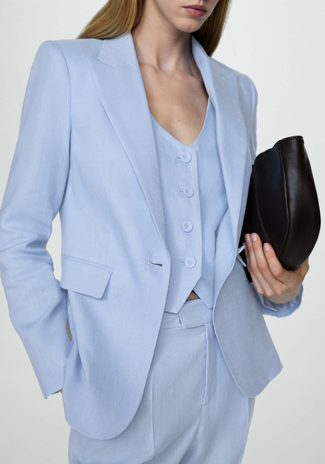 Blazer suit 100% linen - Blue