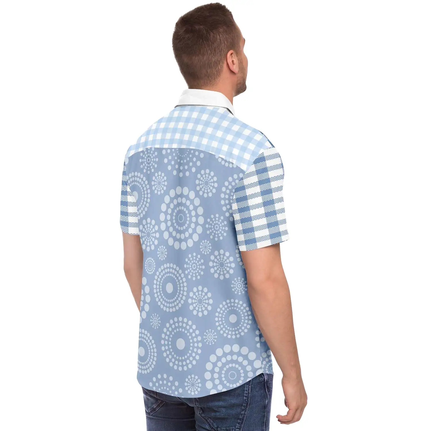 Blue Lagoon Short Sleeve Button Down Shirt