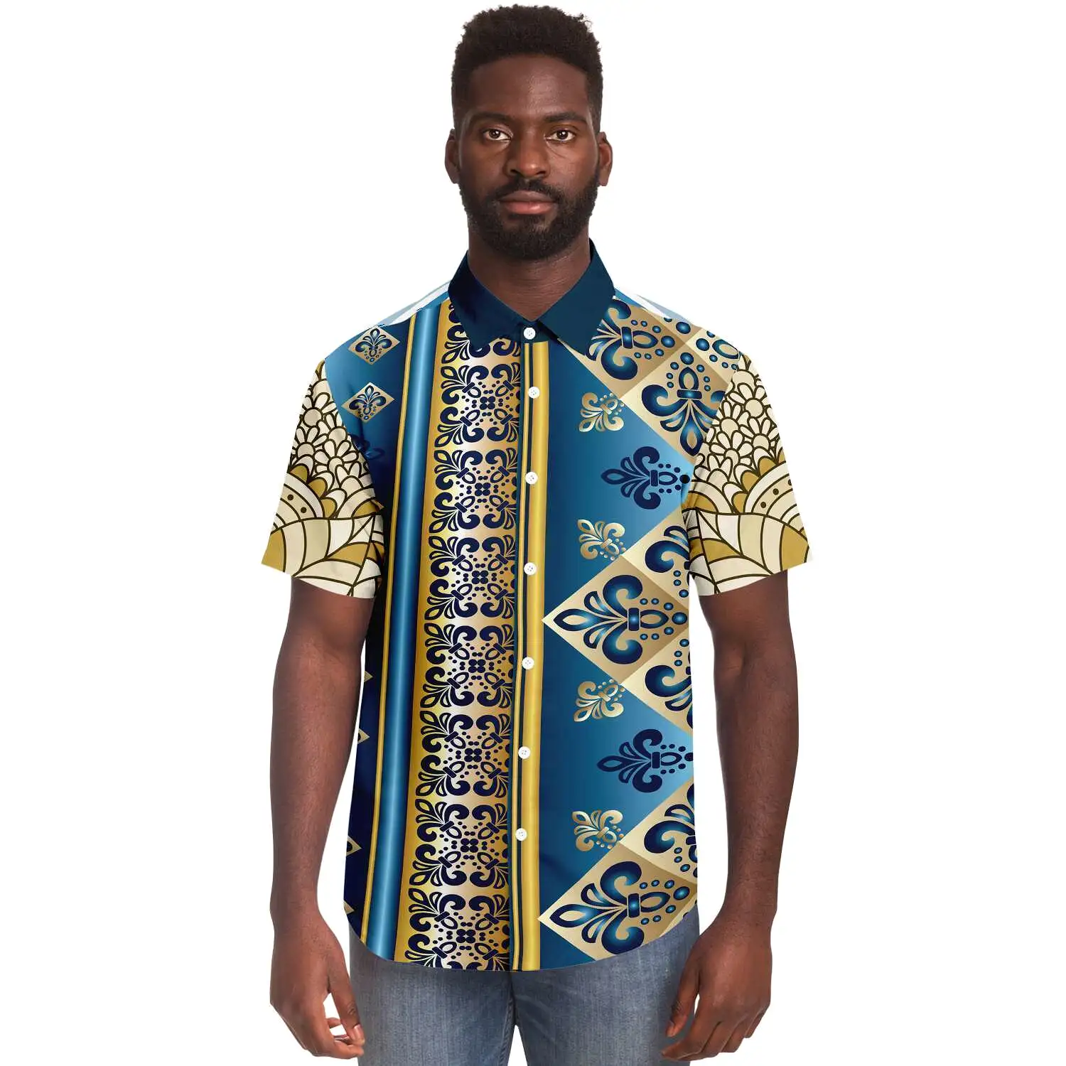 Blue Royale Short Sleeve Button Down Shirt