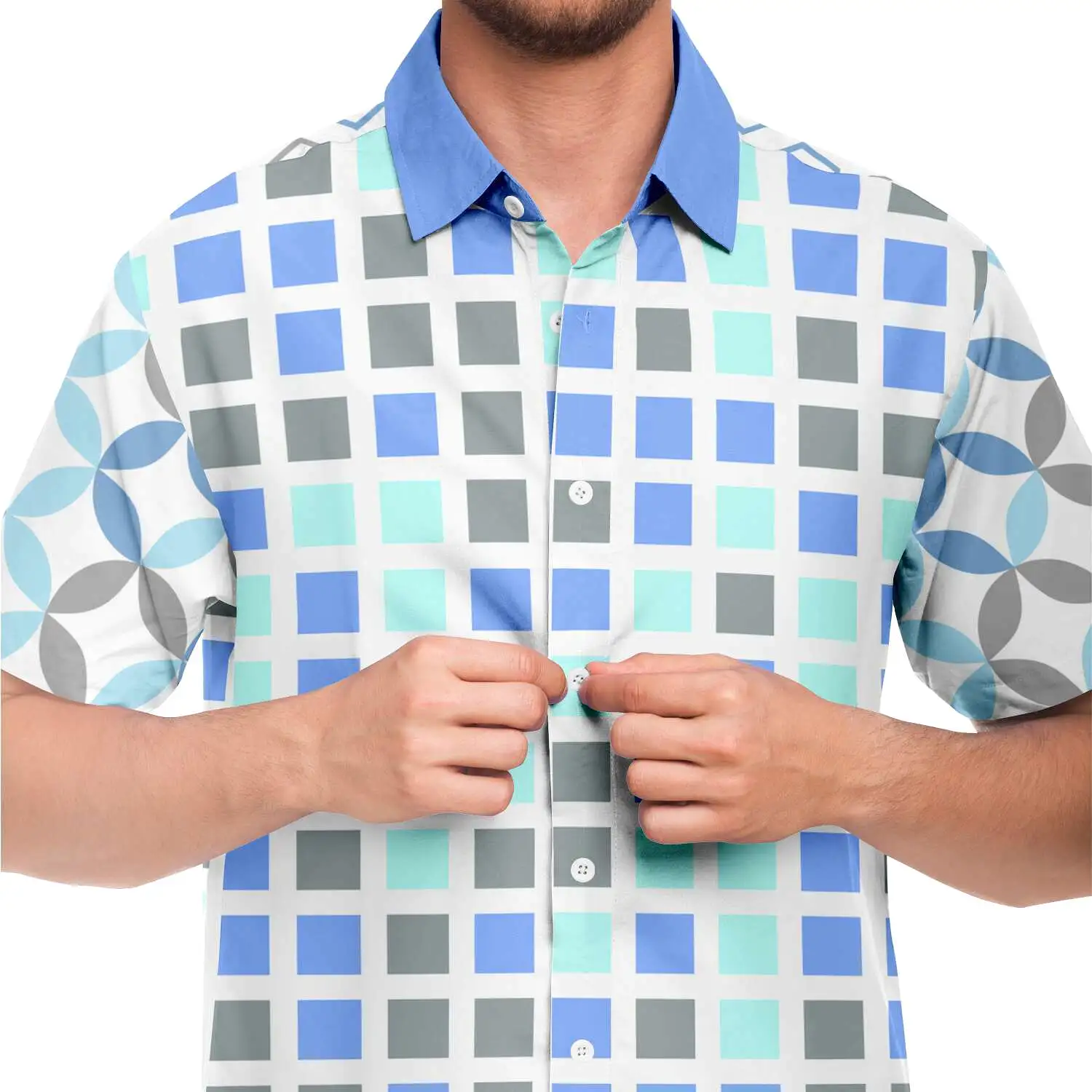 Blue Skies Ahead Short Sleeve Button Down Shirt