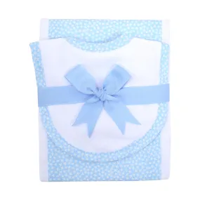 Blue Stars Drooler Bib & Burp Set