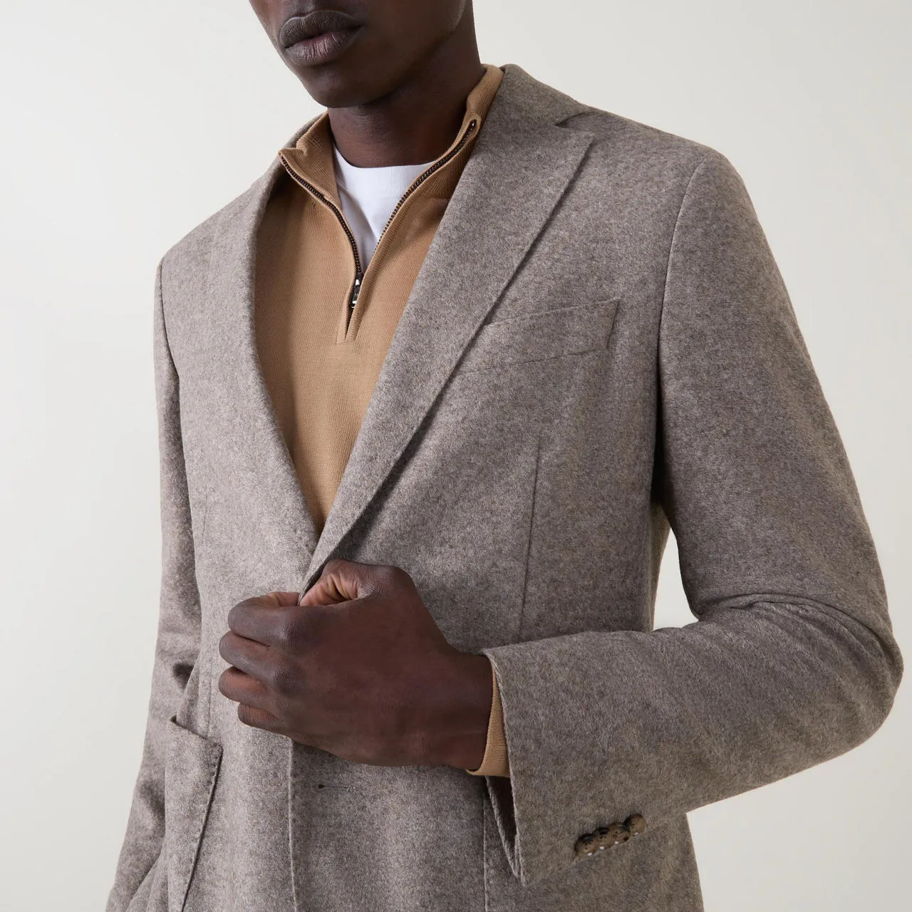 BOSS Hanry Single-Breasted Blazer - Beige