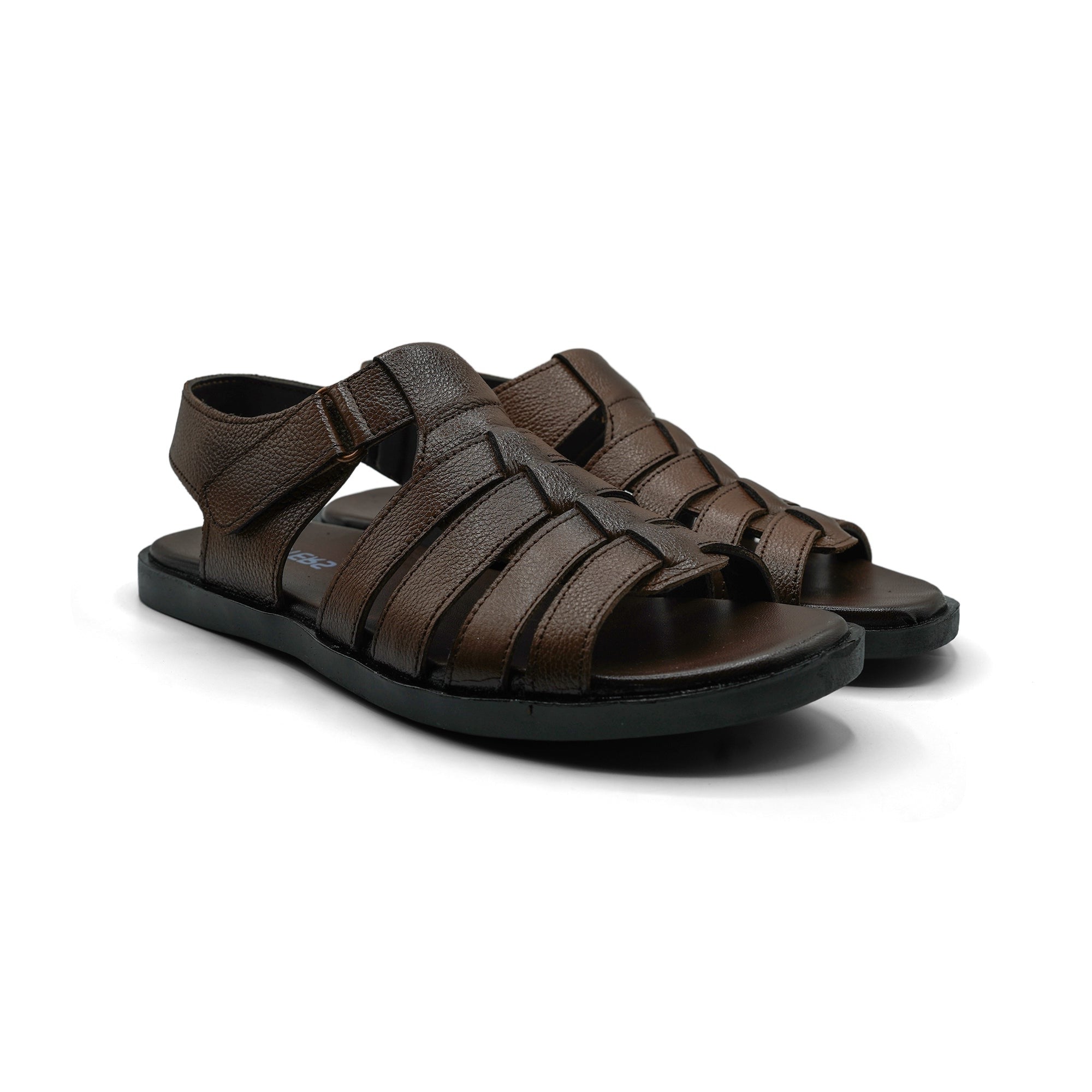 Brown Multi Strap Leather Men Sandals