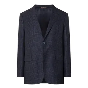 CANALI D6 Mini Check Single-Breasted Blazer - Navy