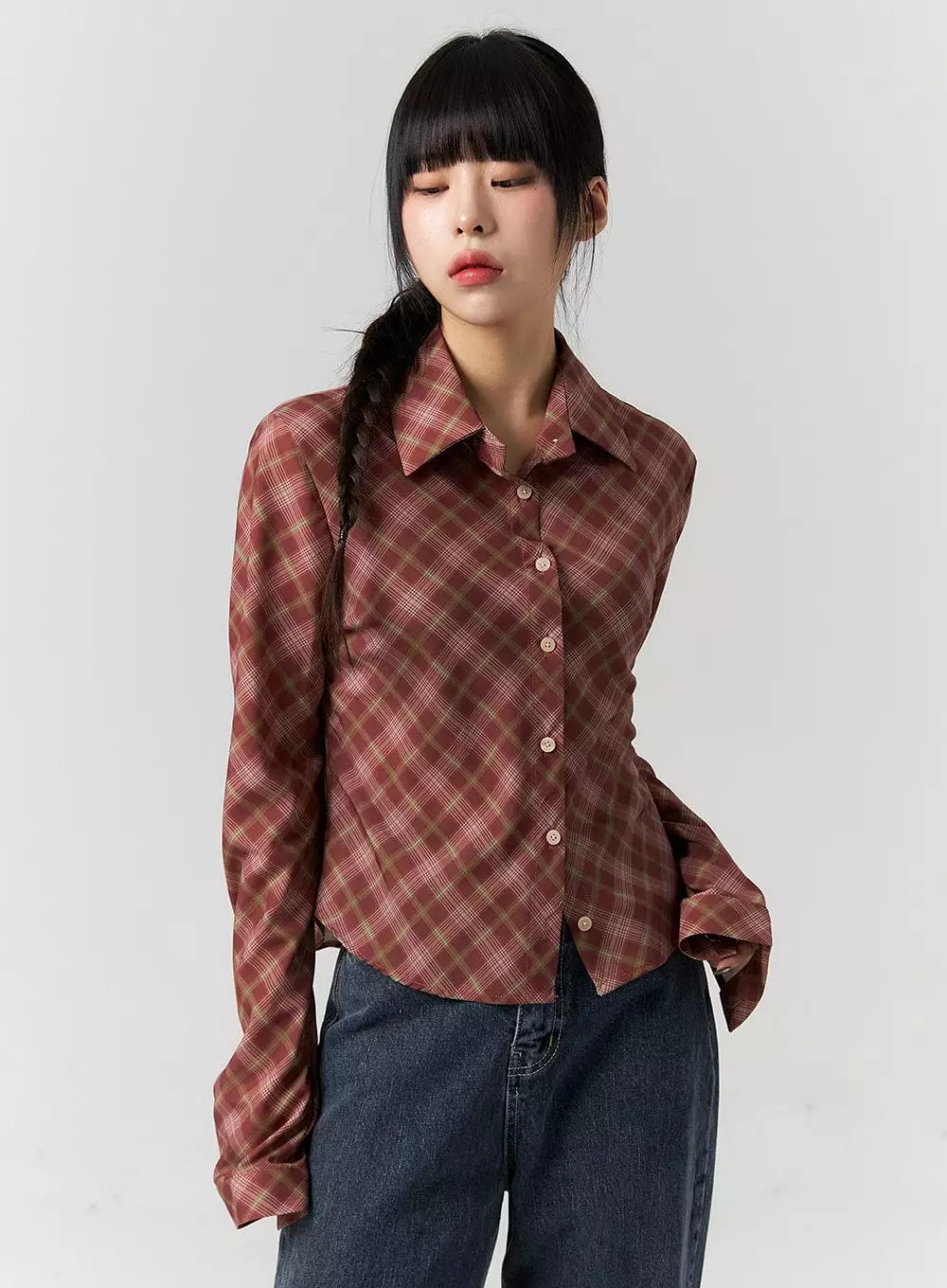 Checkered Button Down Shirt CS318