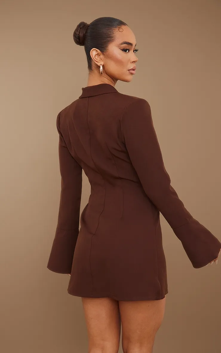 Chocolate Double Breasted Blazer Dress