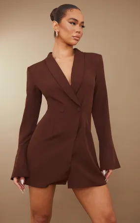 Chocolate Double Breasted Blazer Dress