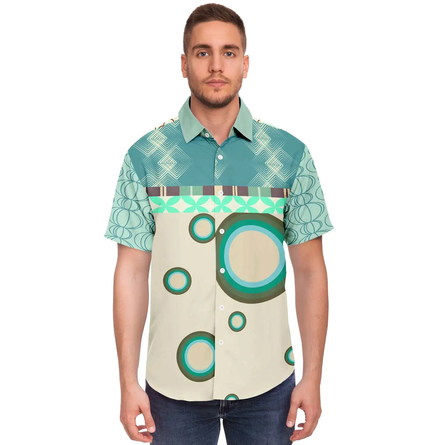 Circle Time Short Sleeve Button Down Shirt