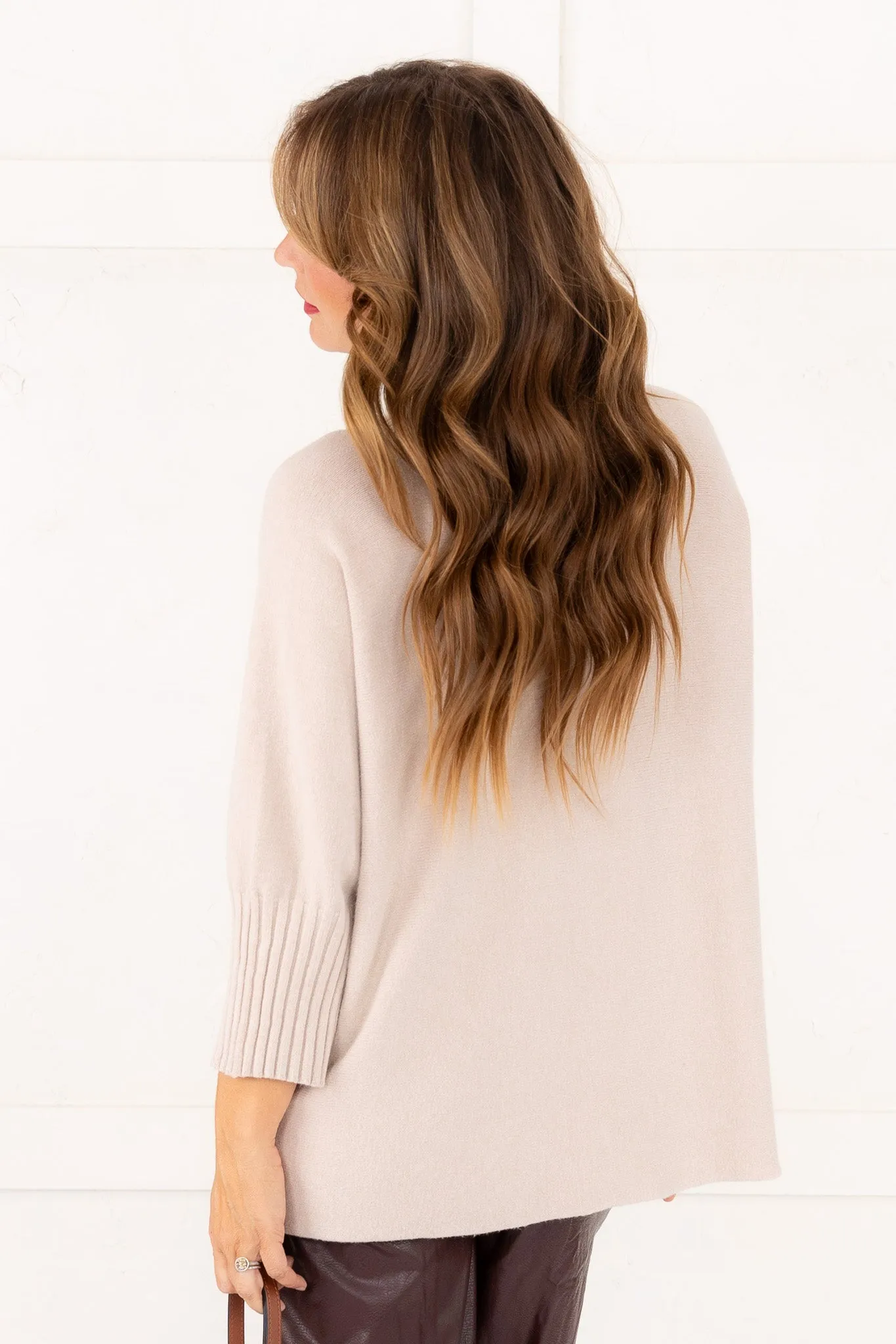 Classic Charm Long Sleeve Sweater - Beige