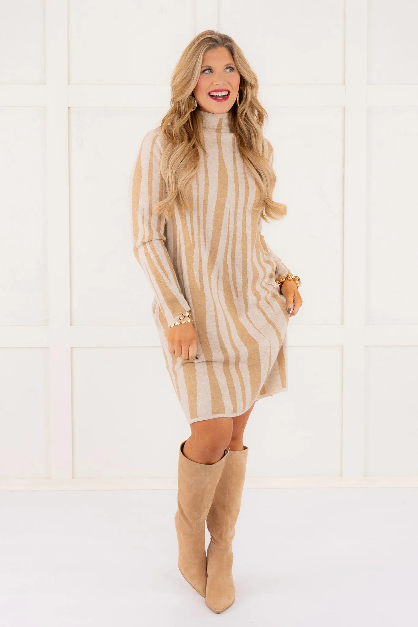 Clean Slate Sweater Dress - Beige | Tribal - FINAL SALE