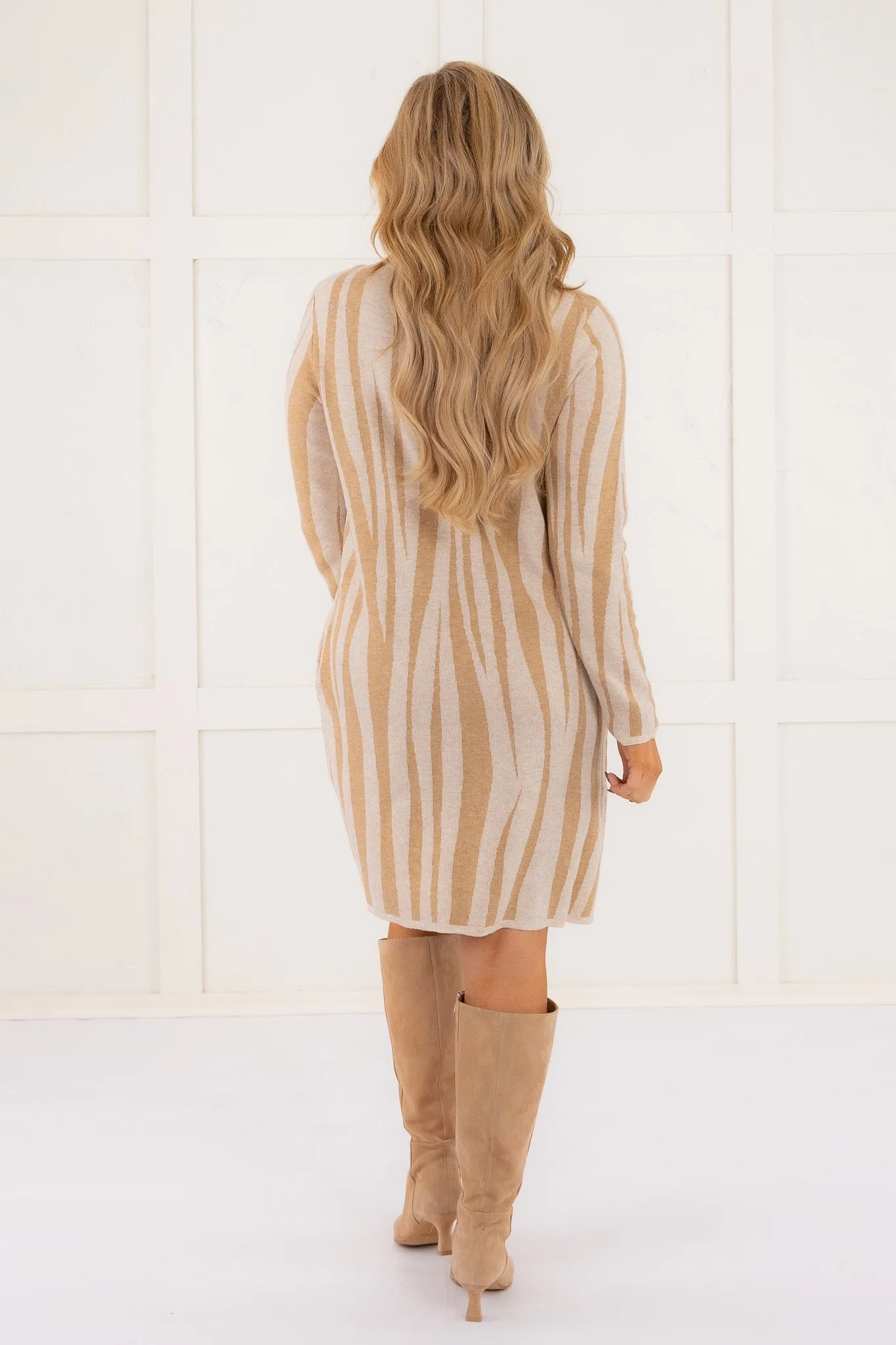 Clean Slate Sweater Dress - Beige | Tribal - FINAL SALE