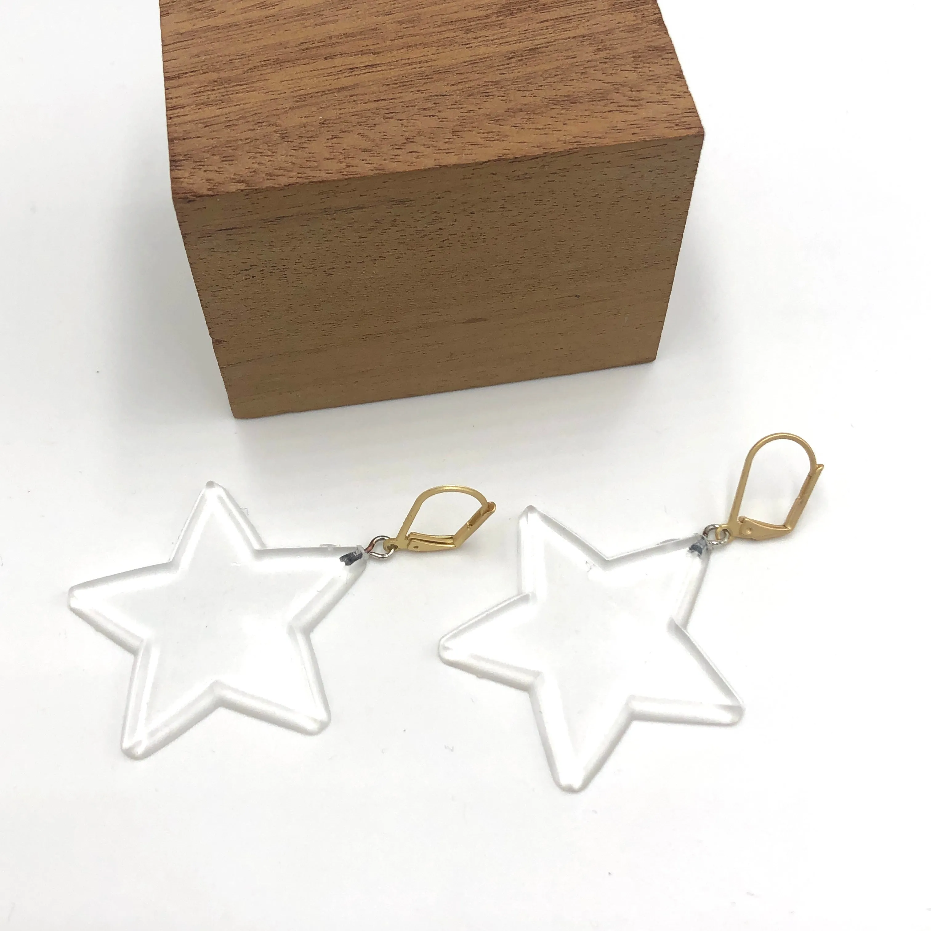 Clear Star Earrings