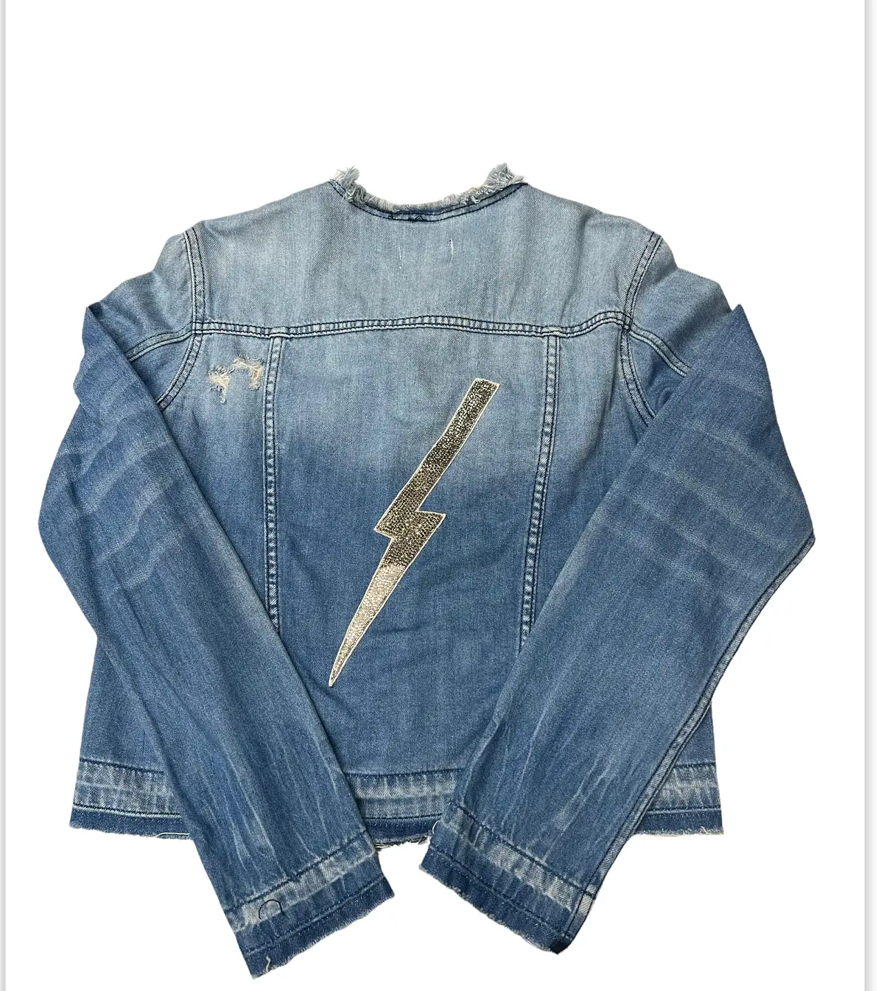 Collab 322 Collarless Blue Denim Jacket