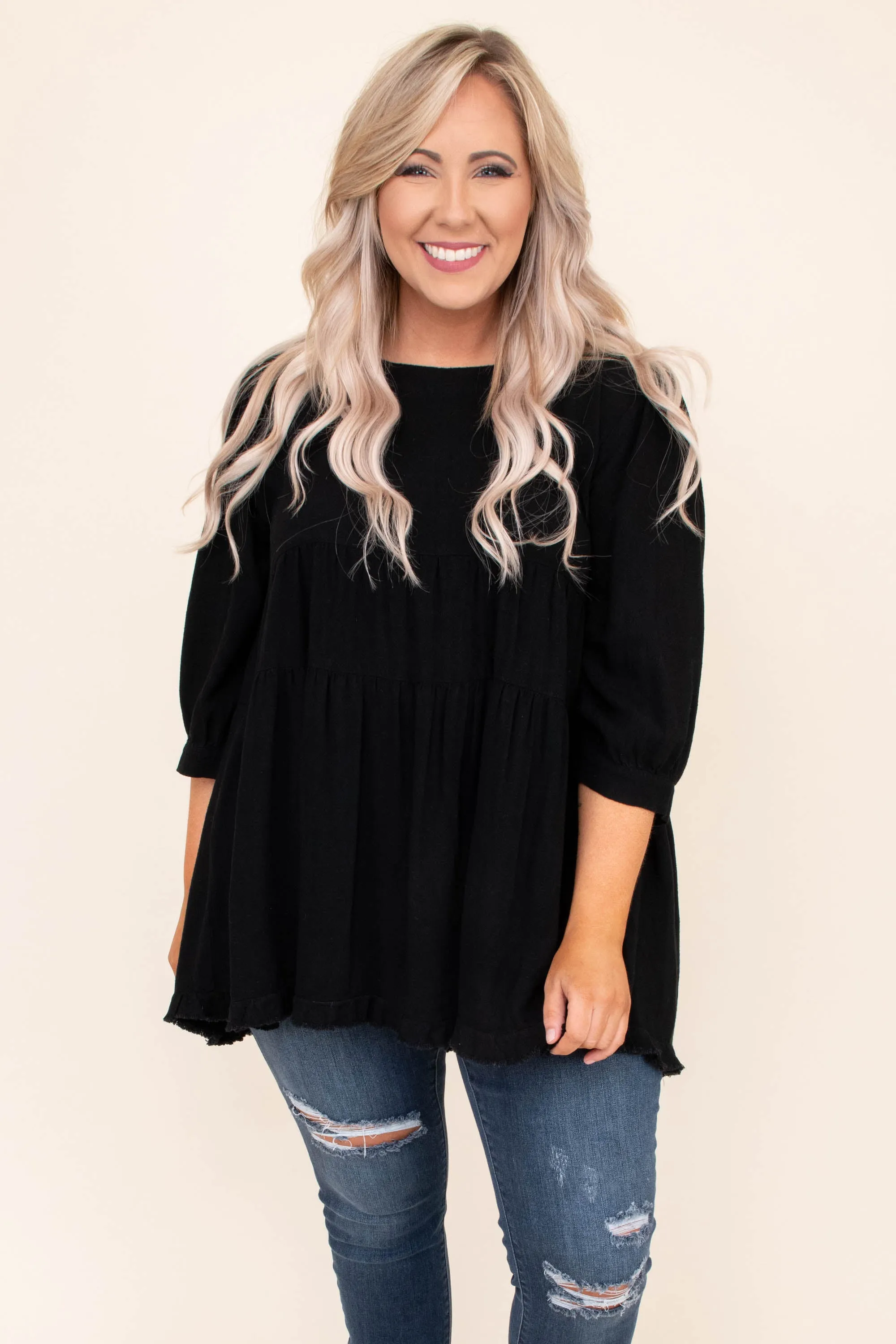 Concert Date Night Top, Black