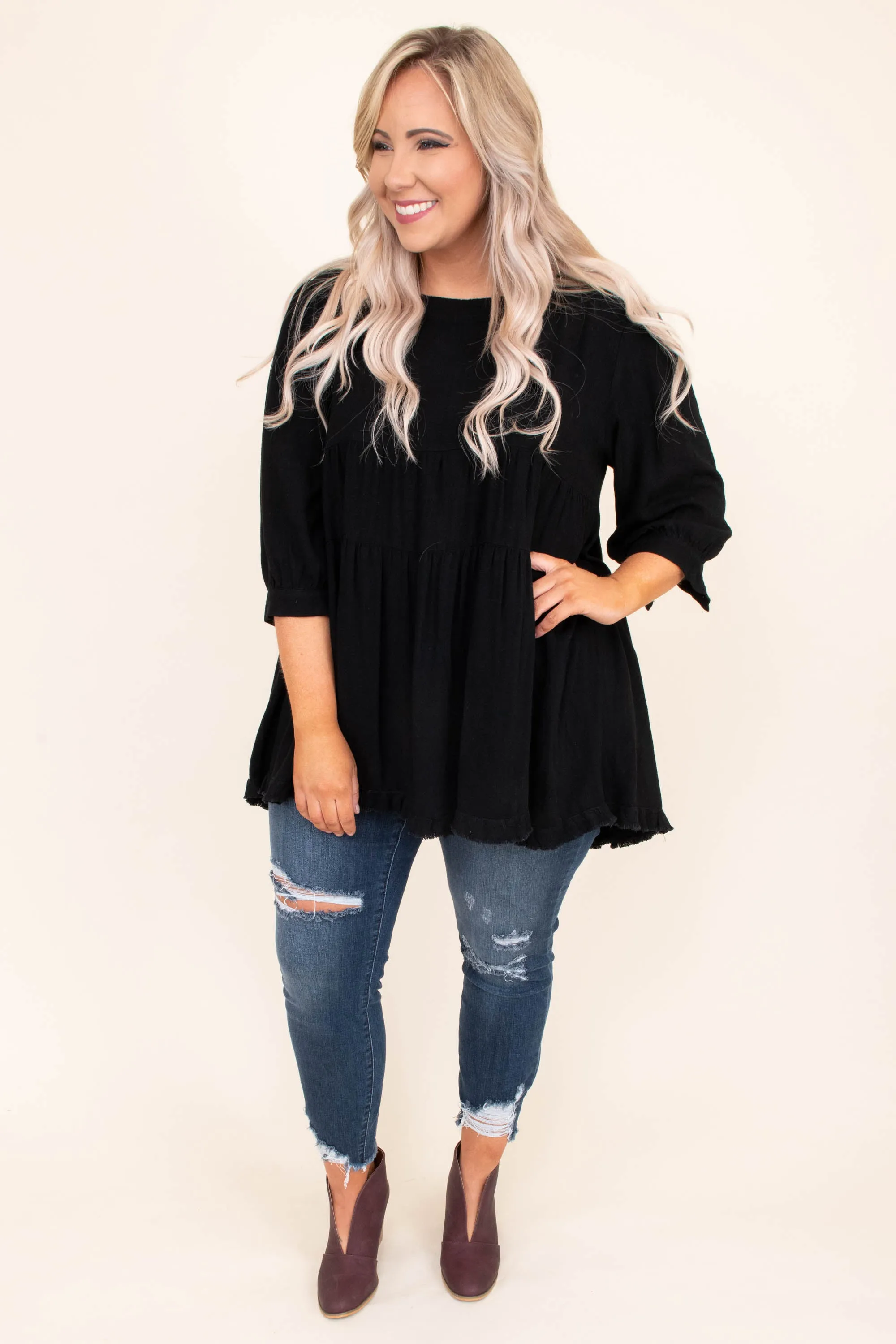 Concert Date Night Top, Black