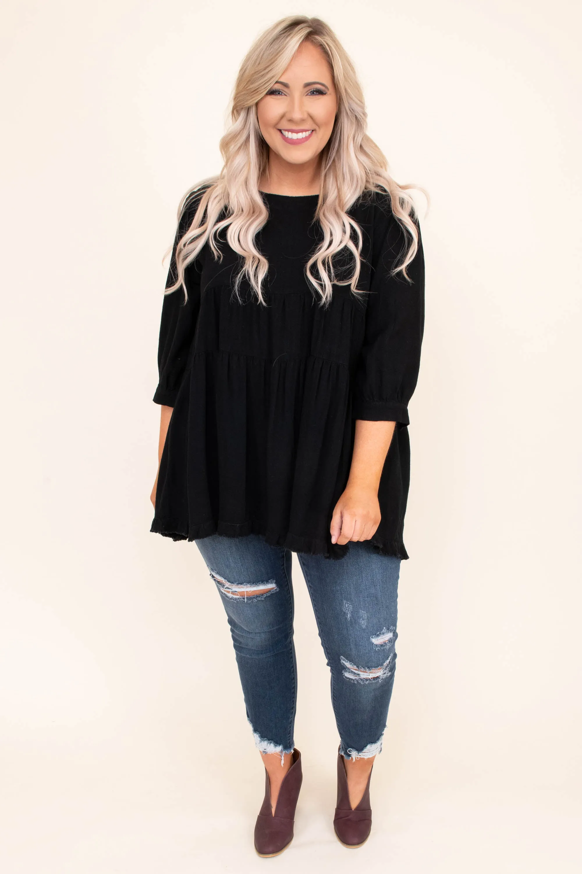 Concert Date Night Top, Black