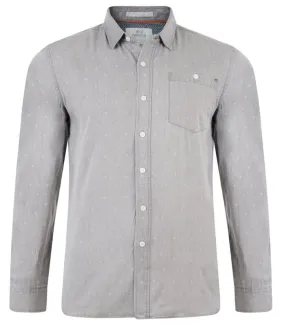 Crosshatch Printed Long Sleeve Shirt Light Grey