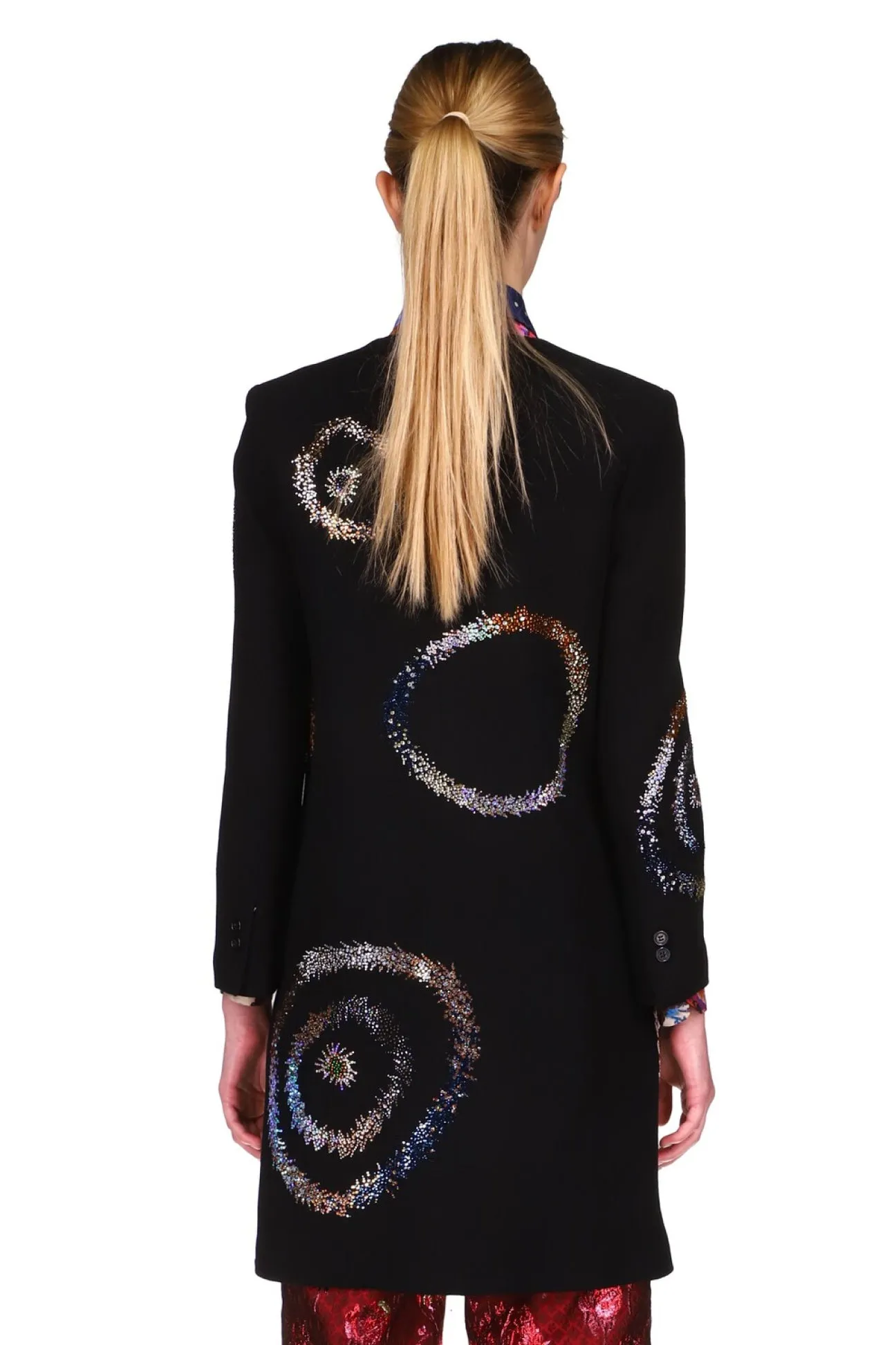 'CRYSTAL SWIRLS' SLIM V-NECK COAT