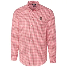 Cutter & Buck Stanford Cardinal Cardinal Big & Tall Stretch Gingham Long Sleeve Button Down Shirt