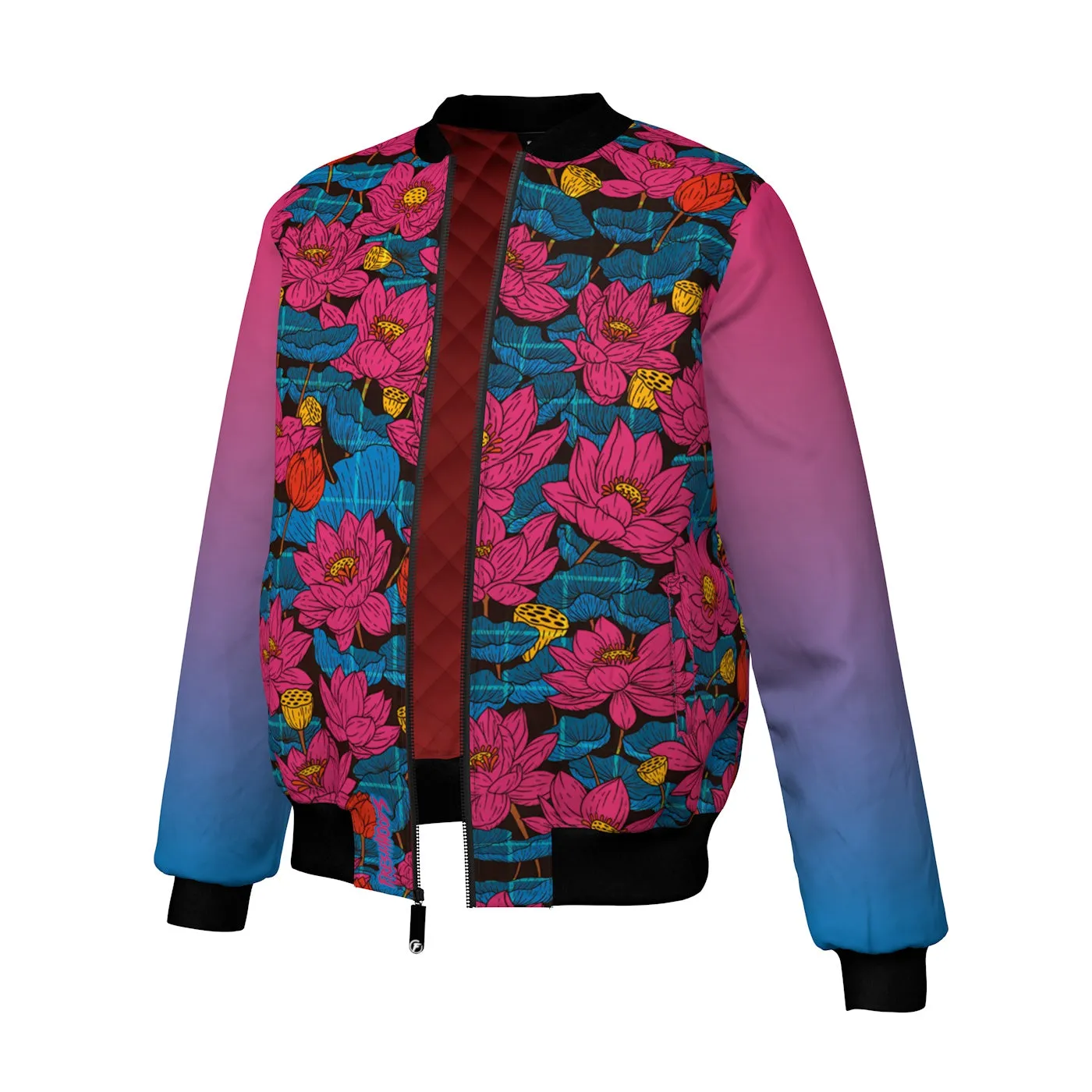 Cyber Lotus Bomber Jacket