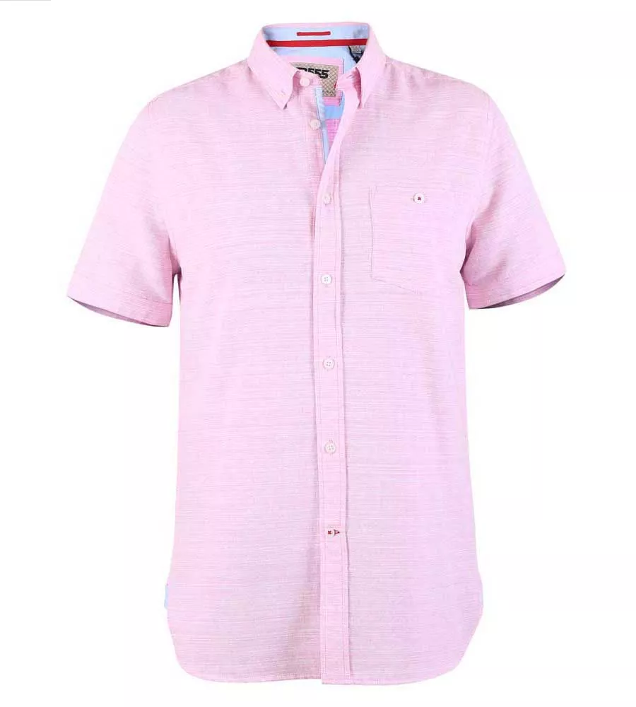 D555 Mens Pink Short Sleeve Shirt (STRATFORD 1)