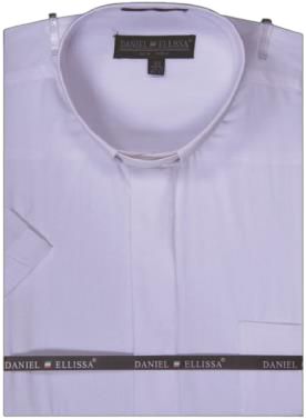 DANIEL ELLISSA CLERGY SHORT SLEEVE SHIRT DS3007RS WHITE