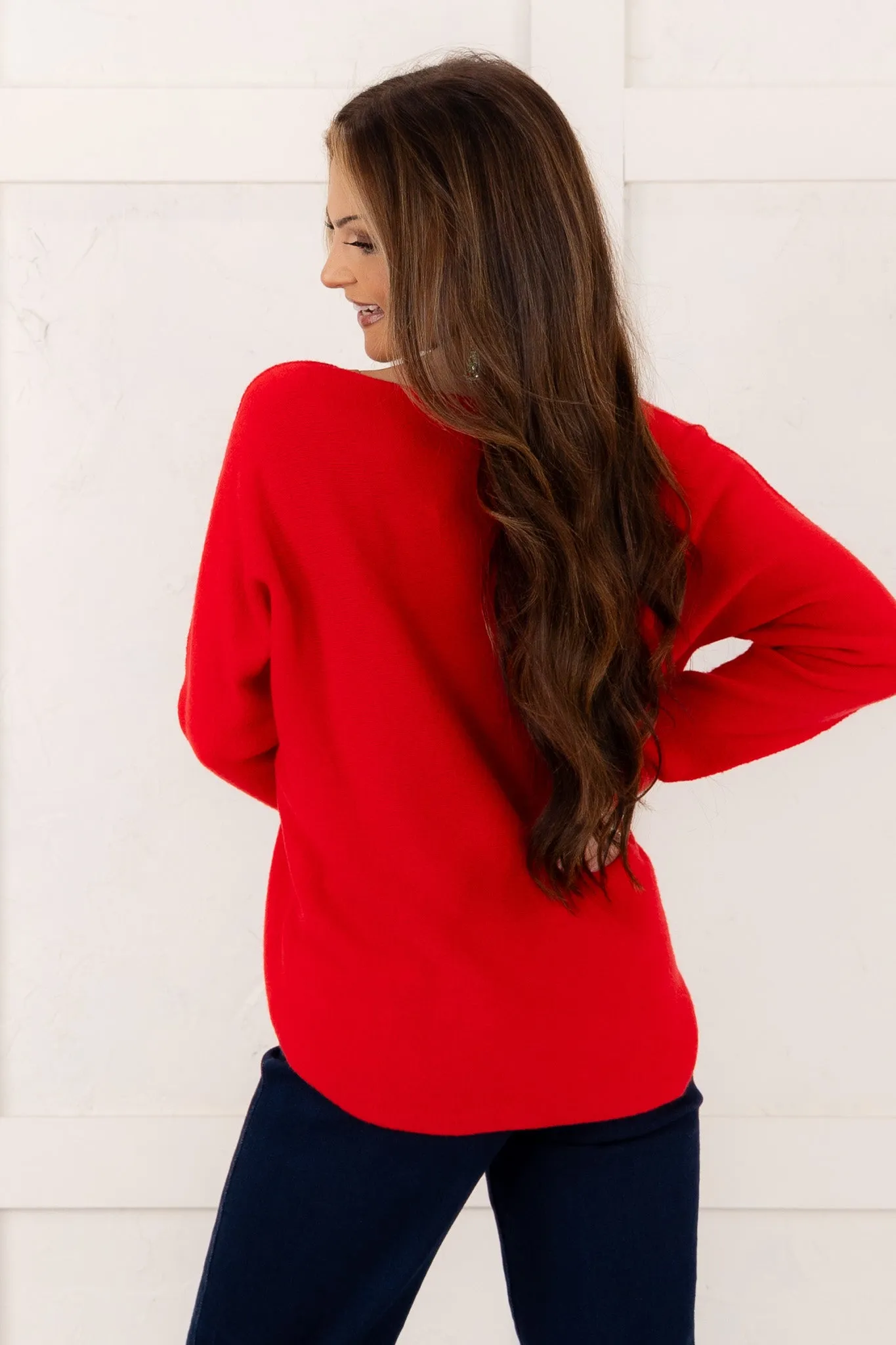 Deck The Halls Long Sleeve Sweater - Red