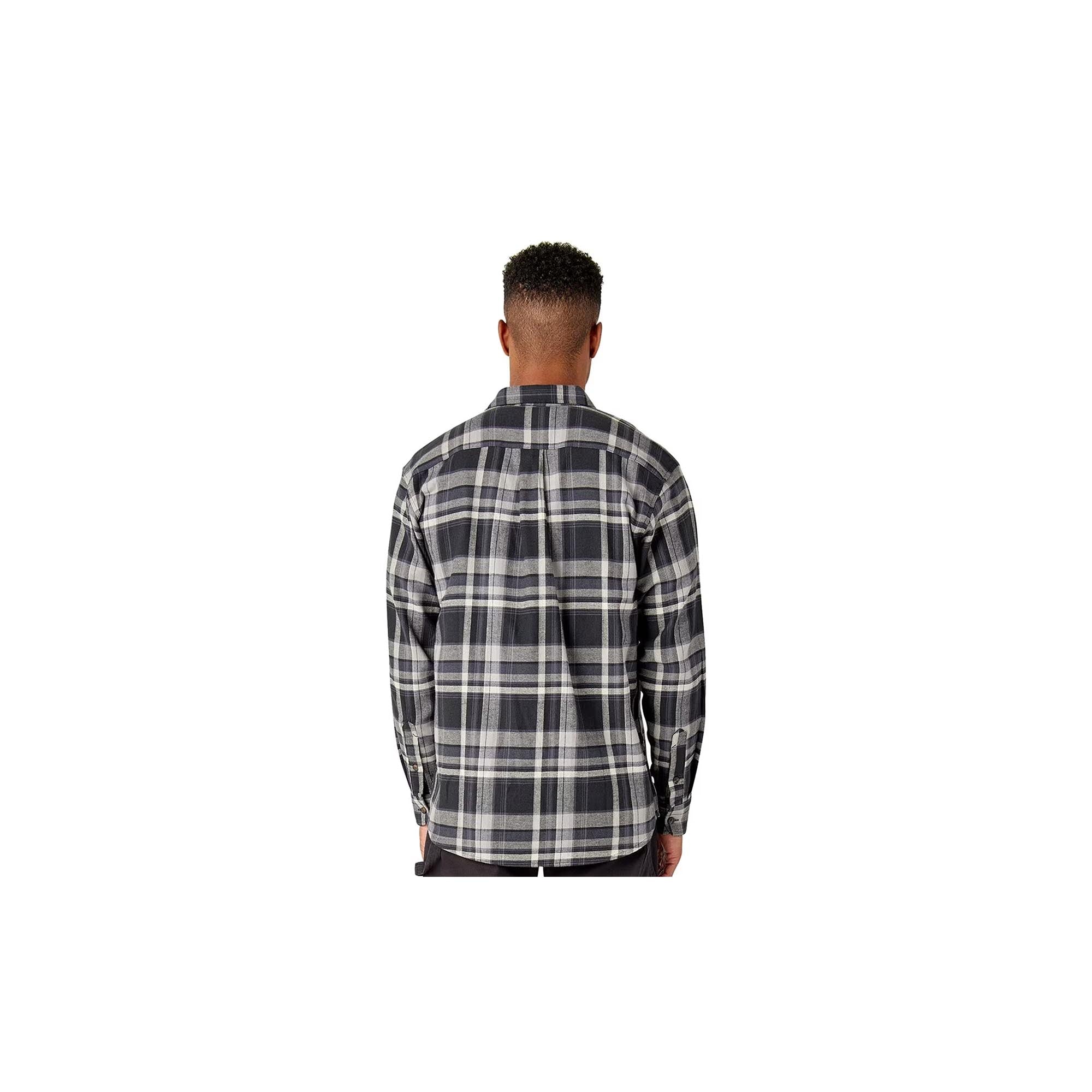 Dickies Flannel Button Down Shirt Black Grey Multi Plaid