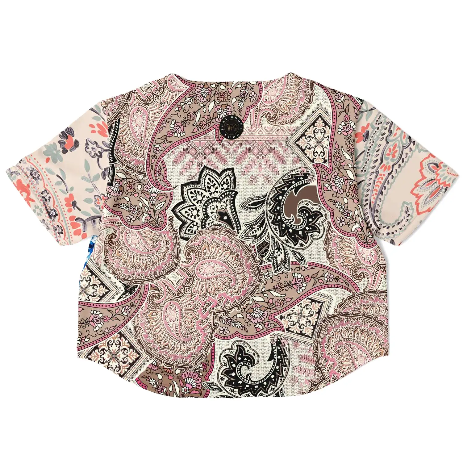 Dolores Park Paisley Cropped Button Front Jersey