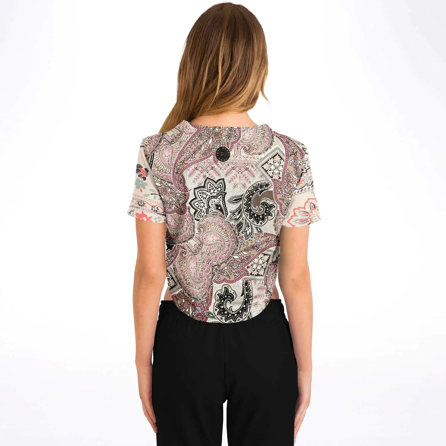 Dolores Park Paisley Cropped Button Front Jersey