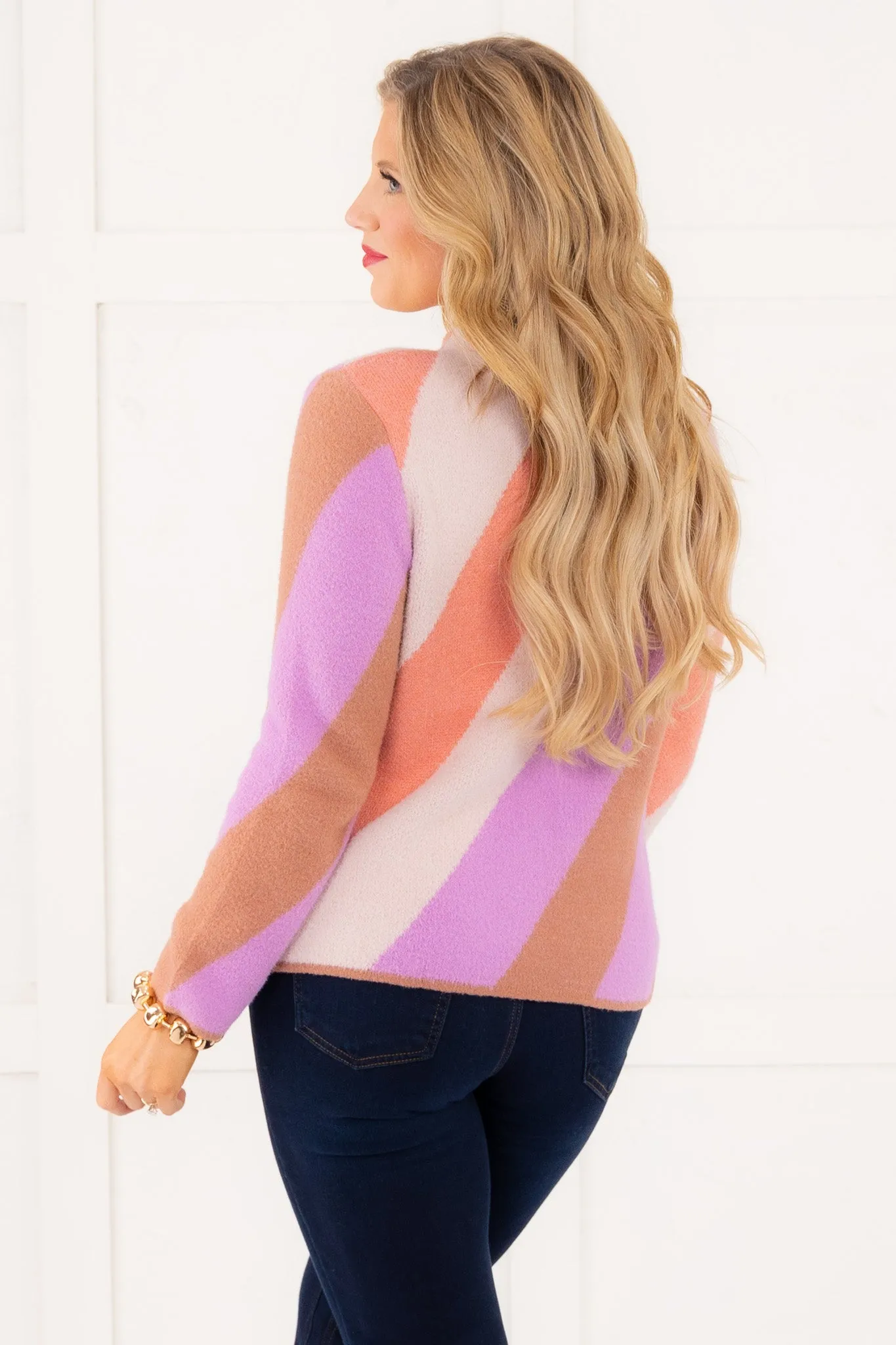 DOORBUSTER - Anyway You Want Mock Neck Sweater - Apricot Mist | Tribal