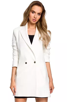 Double-Breasted Formal Jacket Beige