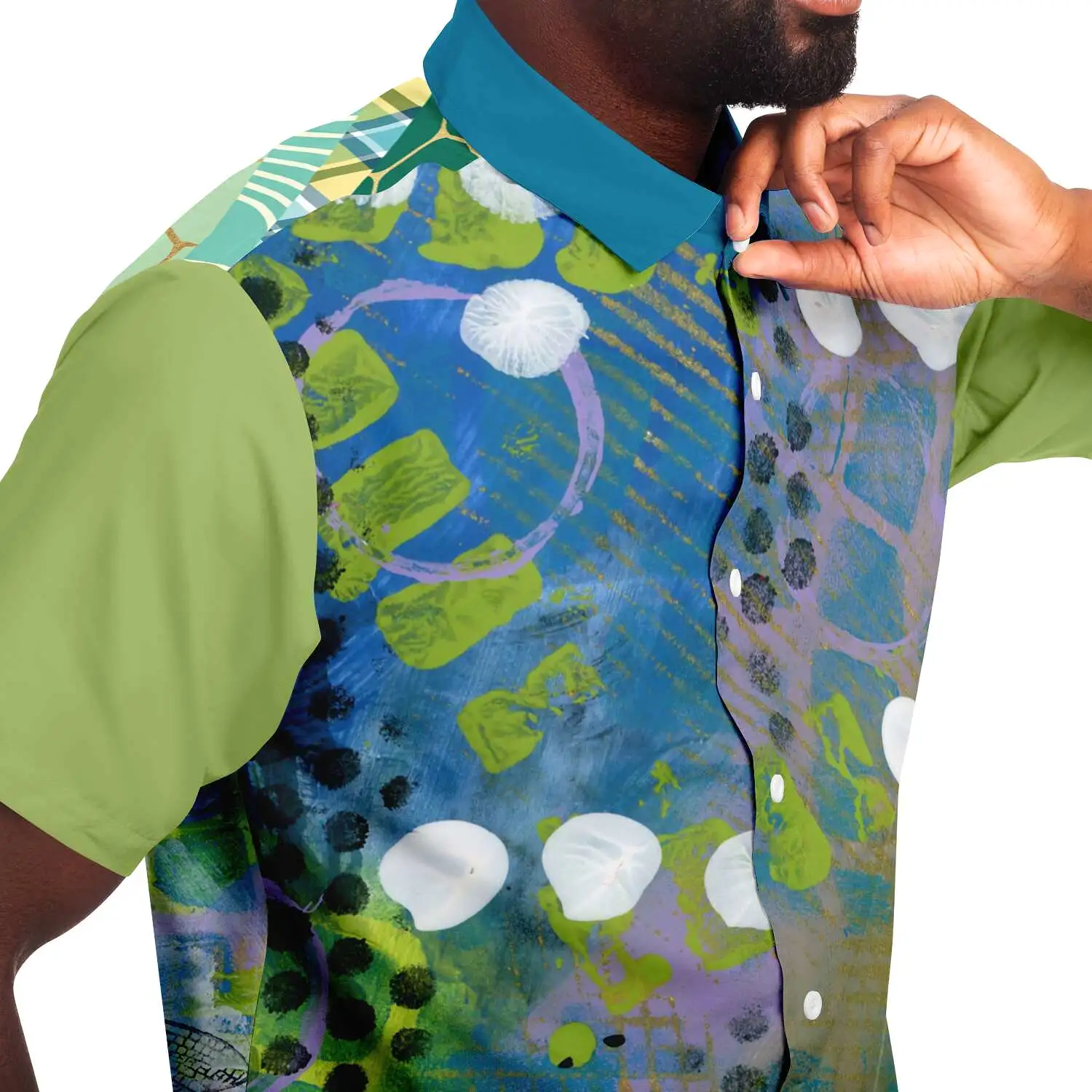 Dragonfly Abstract Print Button Down Shirt