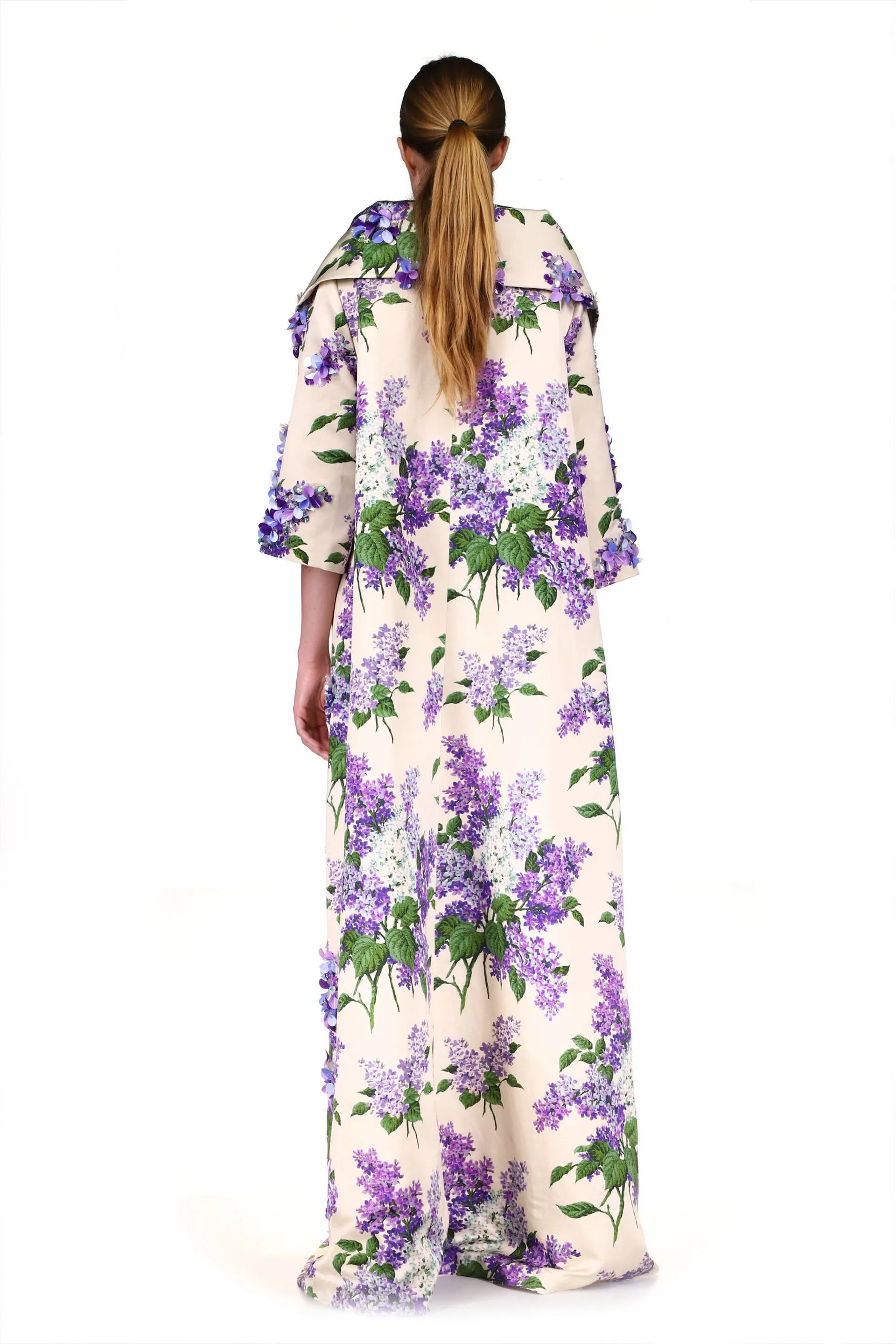 'EMBELLISHED LILAC GARDEN' GOWN LENGTH JACKIE OPERA COAT