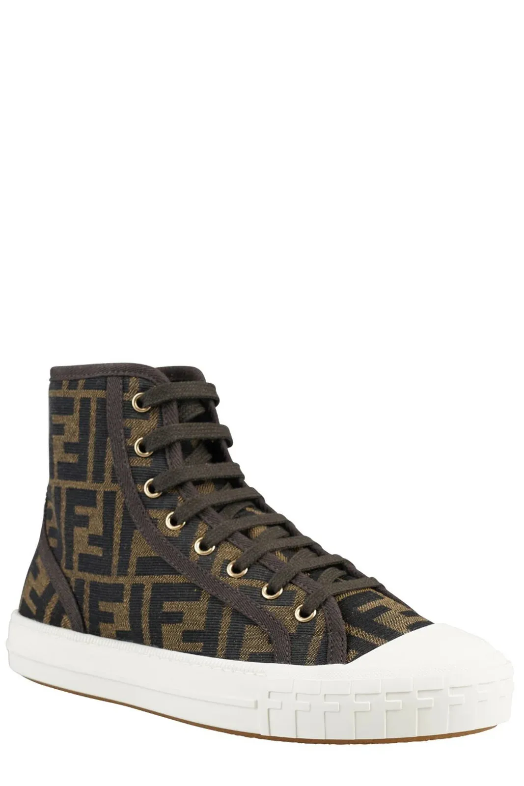 Fendi Fendi Monogram Jacquard High-Top Sneakers