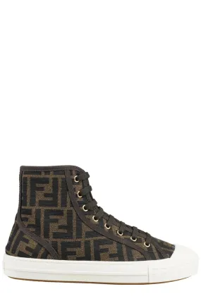 Fendi Fendi Monogram Jacquard High-Top Sneakers