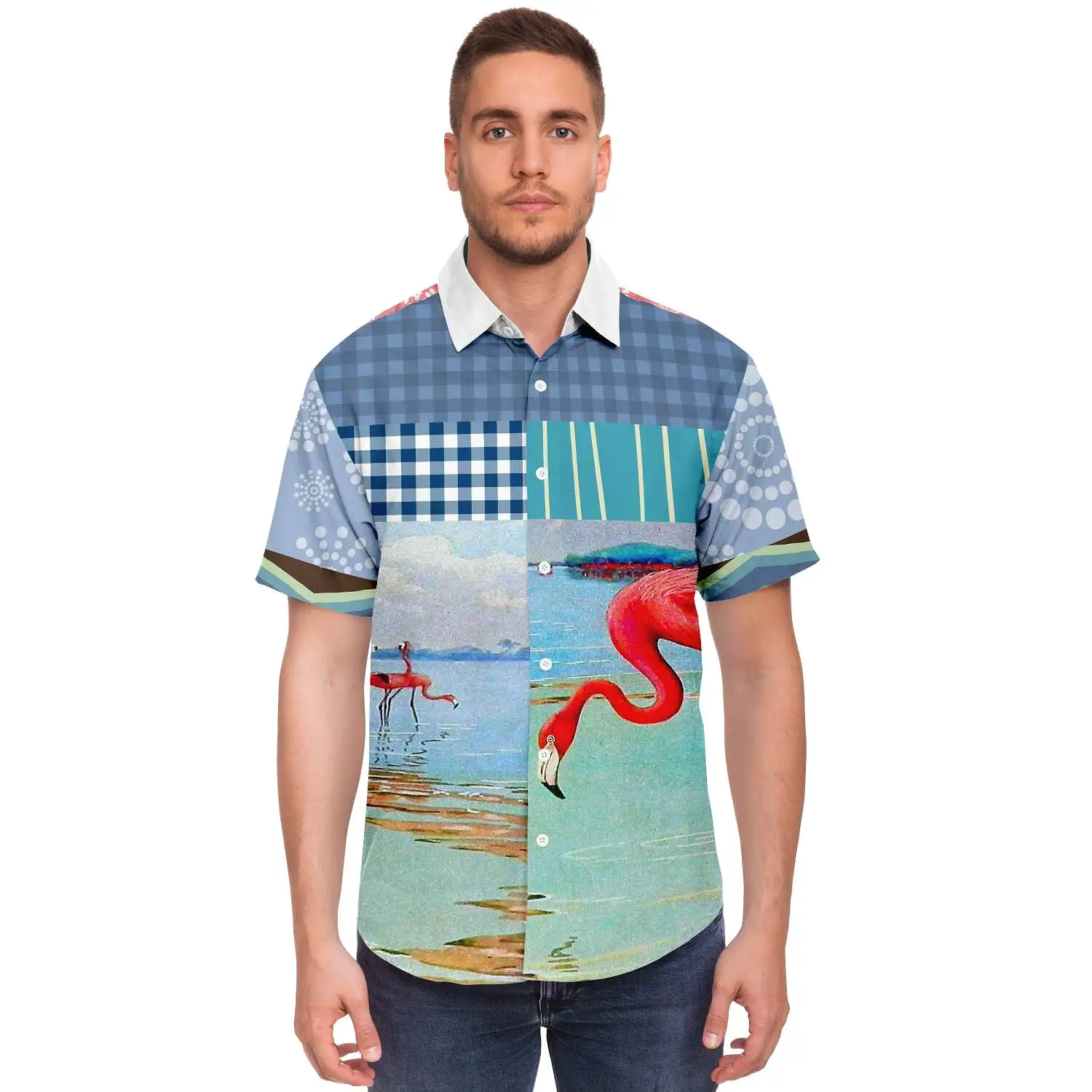 Flamingo Road Short Sleeve Button Down Shirt