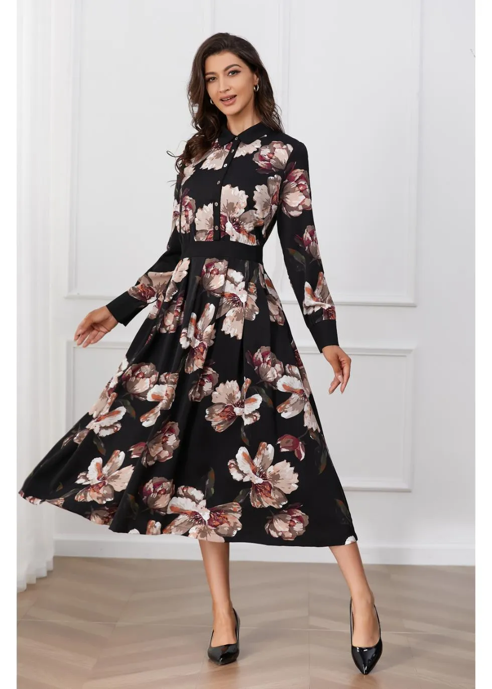 Floral Midnight Midi Dress