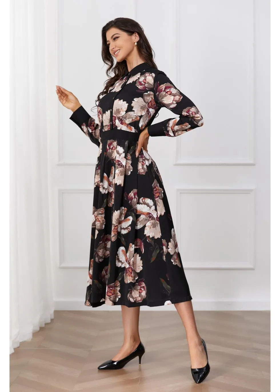 Floral Midnight Midi Dress